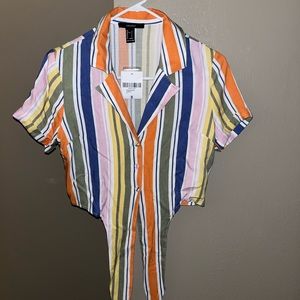 Brand new crop tied collard shirt